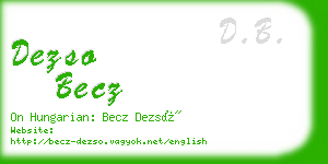 dezso becz business card